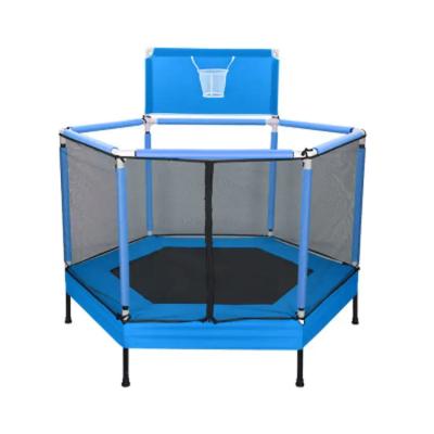 China With protective net netting indoor mini trampoline for kids around fitness trampoline with safety net for sale