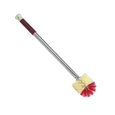 China Durable Convenient Household Bathroom Cleaner Soft Soft Toilet Sweep PP Plastic Round Cleaning Brush With Handle for sale