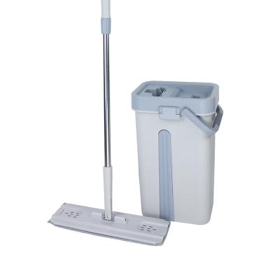 China White Card Home Cleaning Indoor Cleaning Washing Flat Mop Bucket For Floor Cleaning Flat Mop With Bucket Set for sale