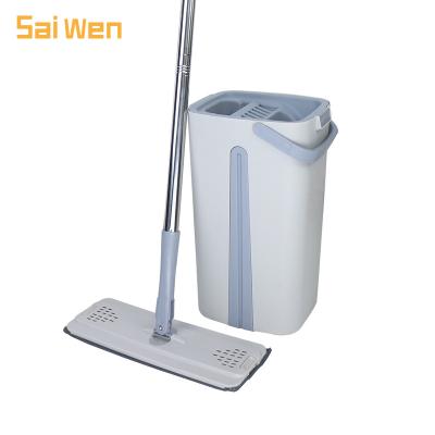 China White Card Home Cleaning Indoor Cleaning Washing Flat Mop Bucket For Floor Cleaning Flat Mop With Bucket Set for sale