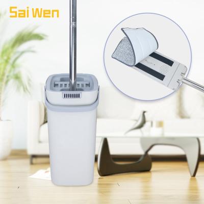 China Indoor Cleaning 2 in 1 Squeeze Dry Mop Self-Washing Clean Mop with Bucket Marble Floor Cleaning Mop with 2 Pad for sale