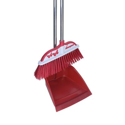 China Factory direct sales economy broom and plastic dustpan set with long handle magic sweeping brush broom and dustpan set for sale