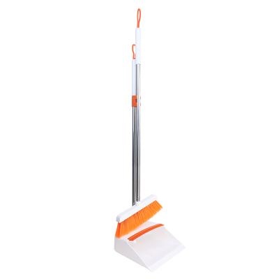 China Factory direct sales SAIWEN low price plastic dustpan with long broom durable stainless steel handle dustpan and broom set for sale