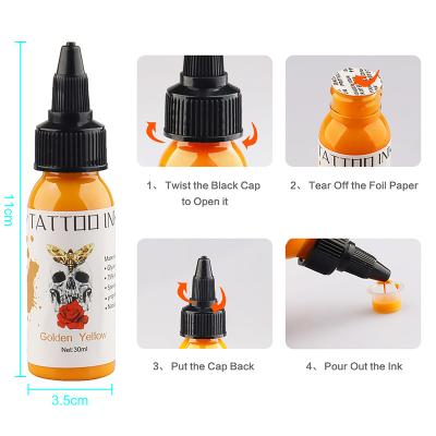 China Original Pure Natural Tattoo Dye Body Art Tattoo Inks 1OZ Easy Coloring Skin Tattoo Easy Professional Ink for sale