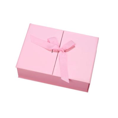 China Handmade Custom Rectangular Pink Folding Paper Gift Box Cheap Price Small Paper Packaging Box Paper Gift Boxes On Bulk Gift Package Sale for sale