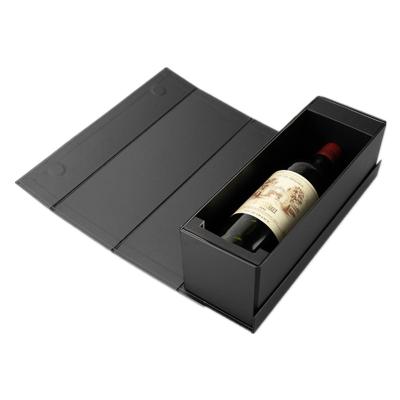 China Handmade Wholesale Sublimation Collapsible Magnetic Wine Bottle Gift Box Printed Kraft Paper Bag Custom Logo For Wine Bottle In Box for sale