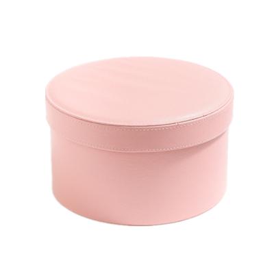 China Wholesale Handmade High Quality Black Round Pinkorange Flower Leather Cardboard Low Price Black Red Rose Gift Box Packaging Box With Lid for sale