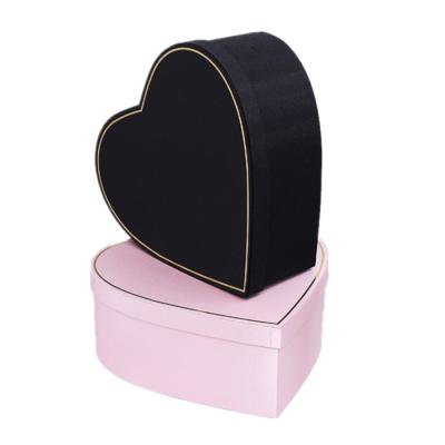 China Wholesale xxl satin extra large large size handmade heart shaped fresh pink flower box hat rose gift wine flower box with gold rim and lid for sale