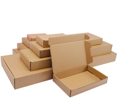 China Recycled materials ready to ship custom plain brown corrugated shipping carton kraft mailer box low moq price not without printing for sale