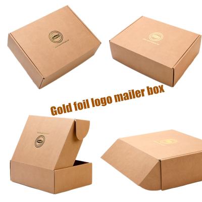 China High Quality Custom Made Solid Thick Thick Gift Packaging Box Recycled Gold Foil Logo Materials Gold Foil Mailing Box For Gifts Cosmetic for sale