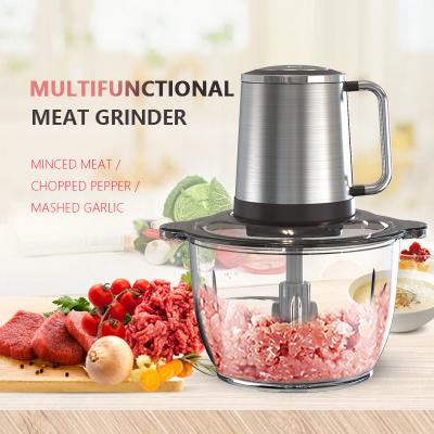 China 2022 Multifunctional Household Food Processor Electric Food Processor 2L Stainless Steel Meat Blender Food Cleaver for sale