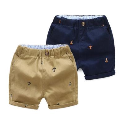 China Breathable Summer Baby Boys Cotton Shorts Casual Boat Anchor Elastic Waist With Pocket Shorts for sale