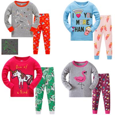 China Wholesale Breathable Kids Girls Cotton Pajamas Kids Homewear Cartoon Pajamas Sets for sale