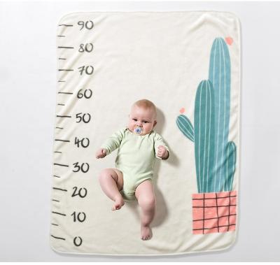 China Baby Photo Background Newborn Infant Cactus Anti-pilling Printed Soft Milestone Blanket Baby Blankets for sale