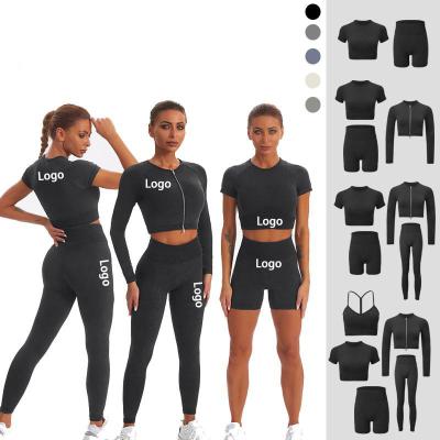 China Custom Wholesale Ladies Womens Girls Breathable Activewear Sports Suits Two Piece Fitness Wear Yoga Sets for sale