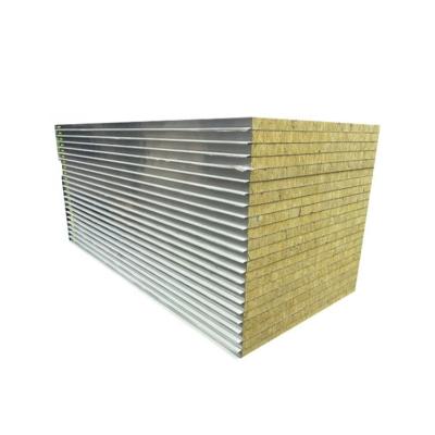 China Industrial Density 40kg 50mm Thickness Rock Wool Sandwich Panels Insulated Rock Wool Sandwich Panel For Walls And Roofs for sale