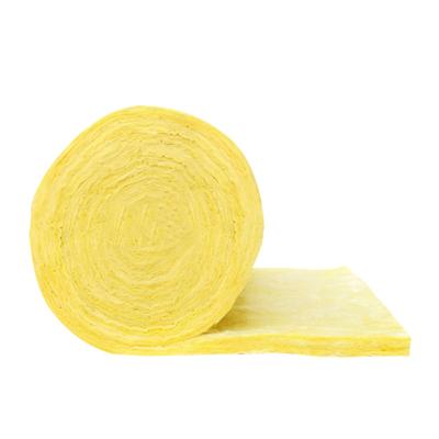 China Industrial Glasswool Insulation Aluminum Backed Glasswool Fiberglass Insulation Blanket Yellow Glasswool for sale