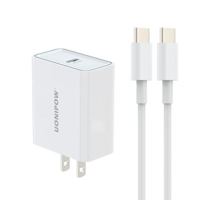 China Quick Charge For Samsung/iphone Uonipow Fast Type-C Eu Cable Charger Adapter US Plug 25W PD Wall Charger For Samsung Huawei for sale