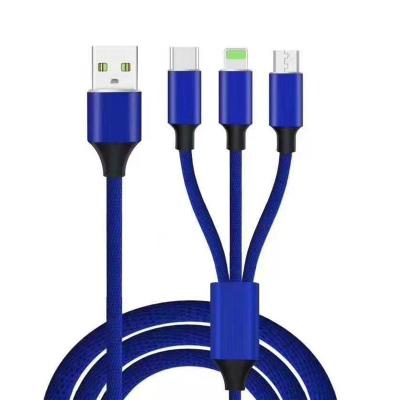 China Mobile phone cable 1.2M handphone usb cable 5v3a fast charging 3 in smartphones 1 usb cables for iphone for Huawei oppo Samsung for sale