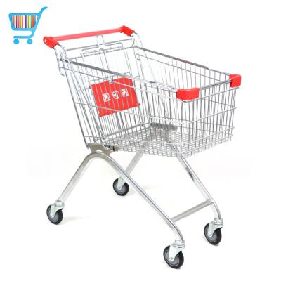 China Unfold European Style 150l Shopping Trolley Vanish Swivel Steel Easy Wheels Super Shopping Trolley 150 Liters Supermarket Shopping Trolley for sale