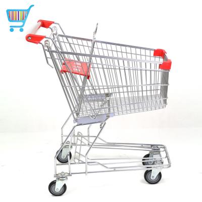 China Unveiling Shopping Cart Design Pen Stand for Mini Supermarket Portable Metal Trolley Shopping Trolleys with 4 Wheels for sale