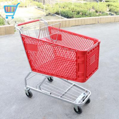 China Unveiling manufacture modern hypermarket retail safety baby trolley seat American style retail shopping shopping carts for sale