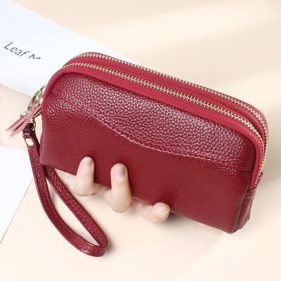 China High Quality RFID Genuine Leather For Lady Fashion Wallet Clutch Bag Women Large Capacity Mobile Phone Money Long Clip Card Holder for sale