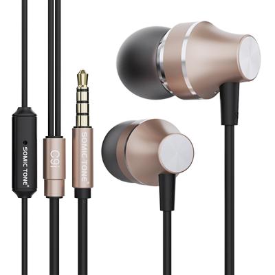 China Perfect Sound Powerful Bass 3.5mm Wired Headphones In-Ear Earbuds Sound Powerful Stereo Headphones With Microphone For Call Phones for sale