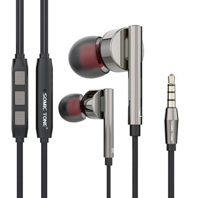 China Perfect Sound Cable Earphone Earbuds Noise Cancel Headphones Boost Stereo Bass Earphones With Micphone For iPhone Samsung M9 for sale