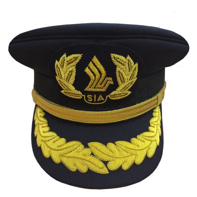 China JOINT Handcrafted Airline LOGO Customized Logo High Quality Captain Hats Caps Fashion Captain Hats for sale