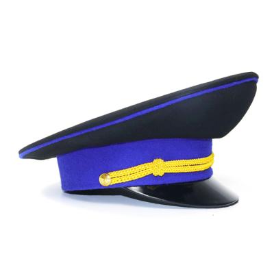 China High Quality JOINT Custom Design Good Look Hemp Flat Pilot Peaked Cap Hat Peaked Cap Military Police Hat for sale