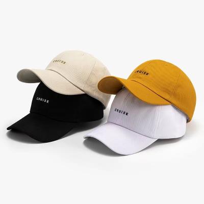 China Men's COMMON Outdoor Cotton Baseball Cap Pure Black Blue White Yellow 100% Dad Hats for sale