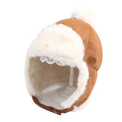 China JOINT Children's Wool Fleece Baby Kids Autumn Winter Hearing Protection Hat Thick Warm Winter Keep Warm Kids Hats for sale