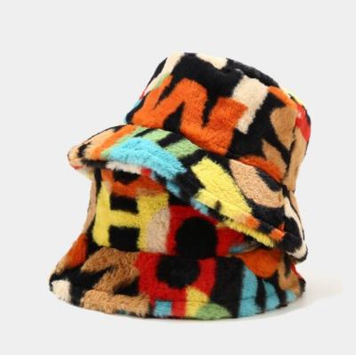 China Fashionable Casual Fashionable Lamb Wool Solid Color 8 Fur Bucket Hat Winter Furry Simple Hat For Women Lady Outdoor Casual Warm Female Hat for sale