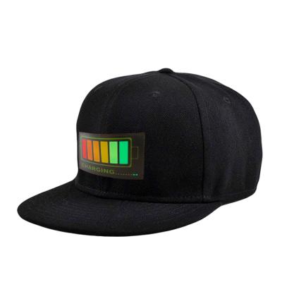 China COMMON Custom EL Hat Sound Activated Hat Led Hat Custom Light Up EL Baseball Cap LED Flashing Sound Activated Snapback for sale