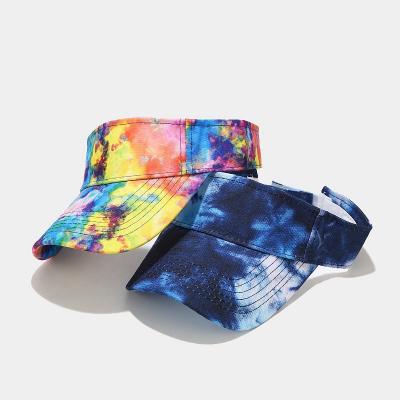 China JOINT Tie Dye Custom High Quality Sports Covers Visor Hat Unisex Custom Polyester Outdoor Sports Cycling UV Protection Sun Hats for sale