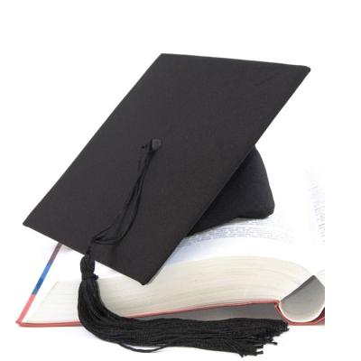 China JOINT Custom High School Graduation Center Bachelor LOGO Graduation Hats Black Graduation Hats With Tassel for sale