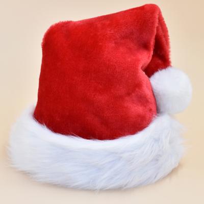 China Plush Christmas Hats For Christmas Custom Made Luxury Santa Hat Christmas Elf Hat Adults Factory Double Layer Plush Christmas Hat for sale