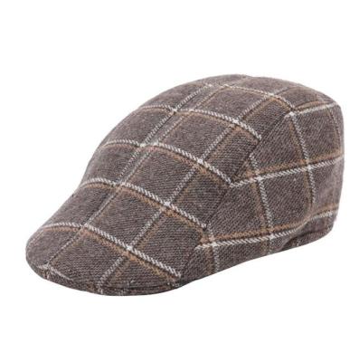 China COMMON LOGO British Classic Vintage Linen Newsboy Custom Made Simple Hard Beret Covers Hat For Men for sale