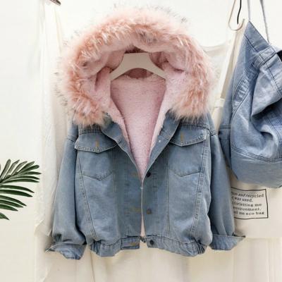 China Best Selling Breathable Denim Jacket Women Parkas Female Denim Jean Jacket With Fur Coats for sale