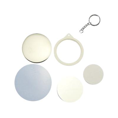 China 3D DIY Mirror Key Chain Making Wholesale 58mm Mirror Button Badge Maker Key Chain Hardware Component for sale