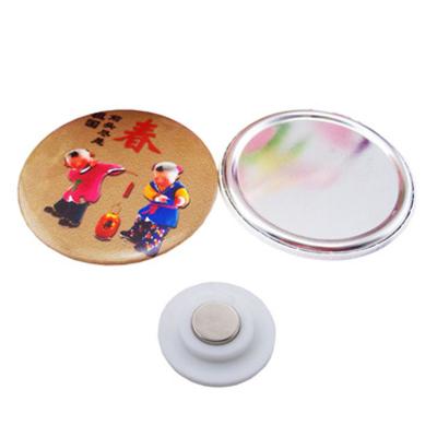 China 3D Hot Pin 58mm Needle Less Button White Strong Magnetic Material - Does Not Damage Fabric for sale