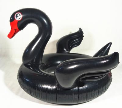 China Water Entertainment Circle Swan Lounge Water Toys Swimming Pool Inflatable Adult Floating Circle Black Stylish Black Floating Circle for sale