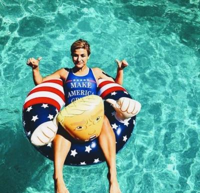 China Cheap Custom Trump PVC Women Inflatable Swimming Ring Outdoor&Amp;Home for sale