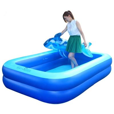 China Hot Selling Thickened China 260cm Family Entertainment Double Ring Swimming Pool, Inflatable Adult Swimming Pool for sale