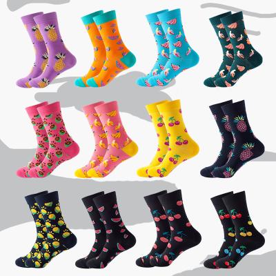 China QUICK DRY fashion fruit colorful designer Women Cotton Crew socks for women and Lady cute Fancy Socks for sale