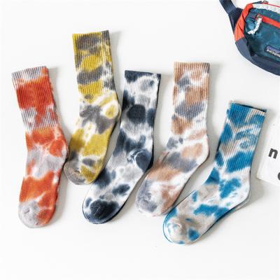 China Wholesale OEM Sale Cotton Crew Breathable Colorful Casual Daisy Sports Tie Dye Socks for sale