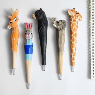 China office & School Pen Promotional Gift Animal Ballpoint Wholesale Wooden Decoupage Wooden Ball Pen for sale