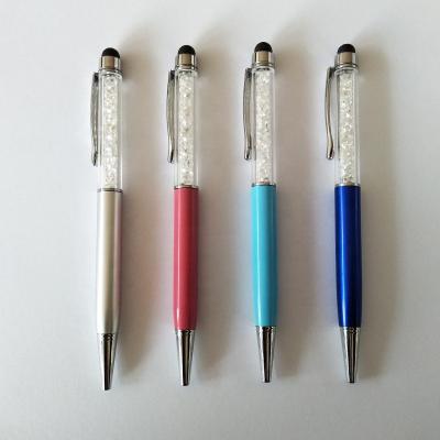 China Promotional Pen 2 in 1 Multifunctional Stylus and Crystal Gifts Ball Point Pen with Logo for sale