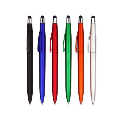 China Promotional 2in1 Twist Pen Multifunction Screen Touch Plastic Ball Pen for sale